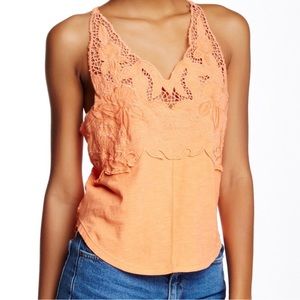 Free People Santa Cruz Orange Tank Top Size Small